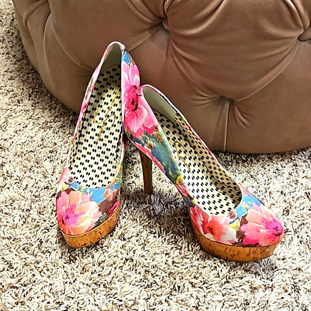 Jessica Simpson Floral Platform Heels - Picture 1 of 12